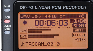 DR-40 four-channel recording