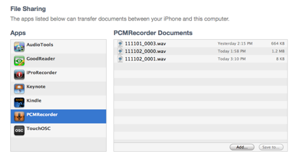Transfer audio from PCMrecorder to PC