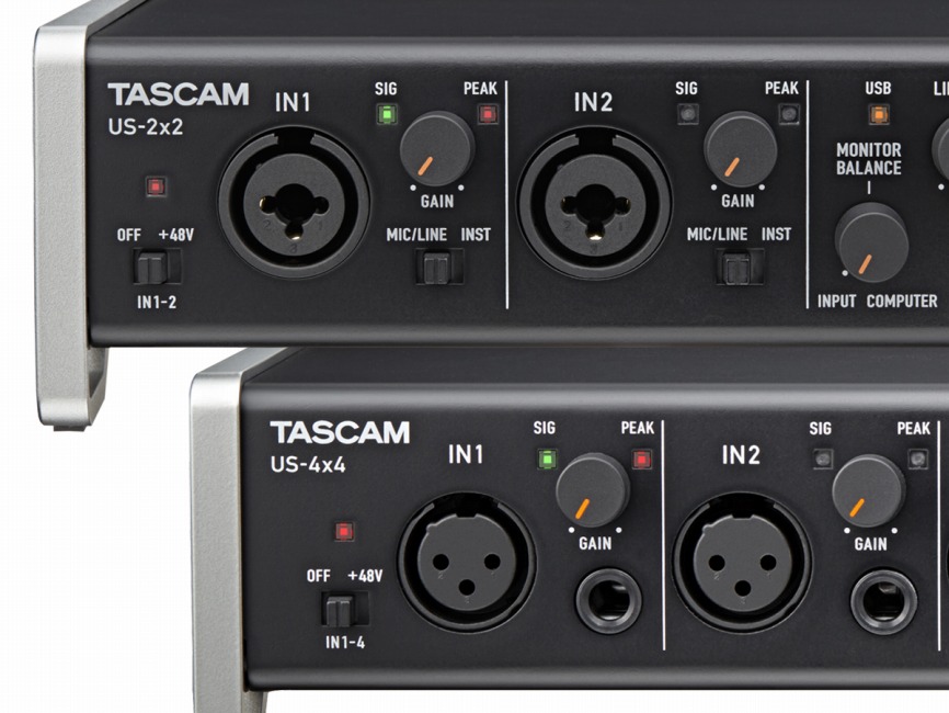 Tascam US-2x2 Interface Audio/MIDI USB Noir 2 entrées, 2 sorties