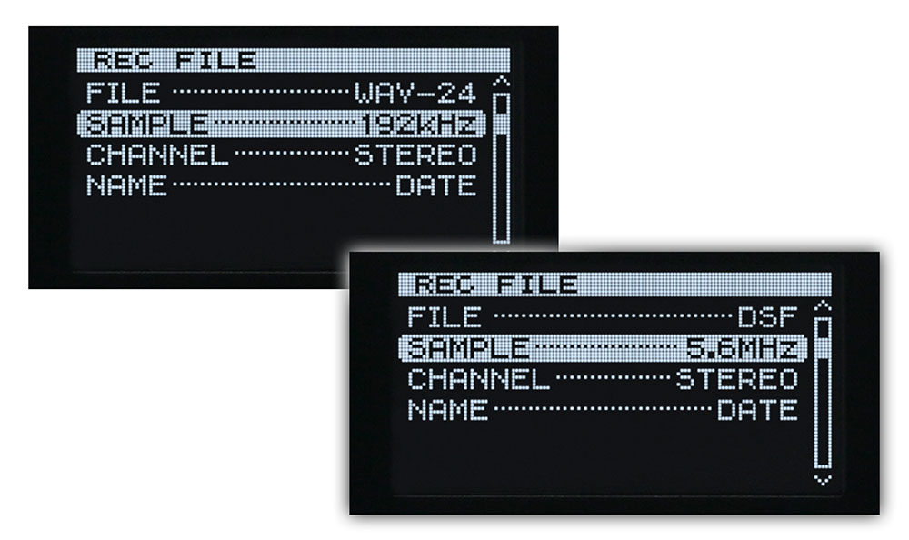 Audio magistral con grabación PCM a 192 kHz y DSD a 2,8/5,6 MHz