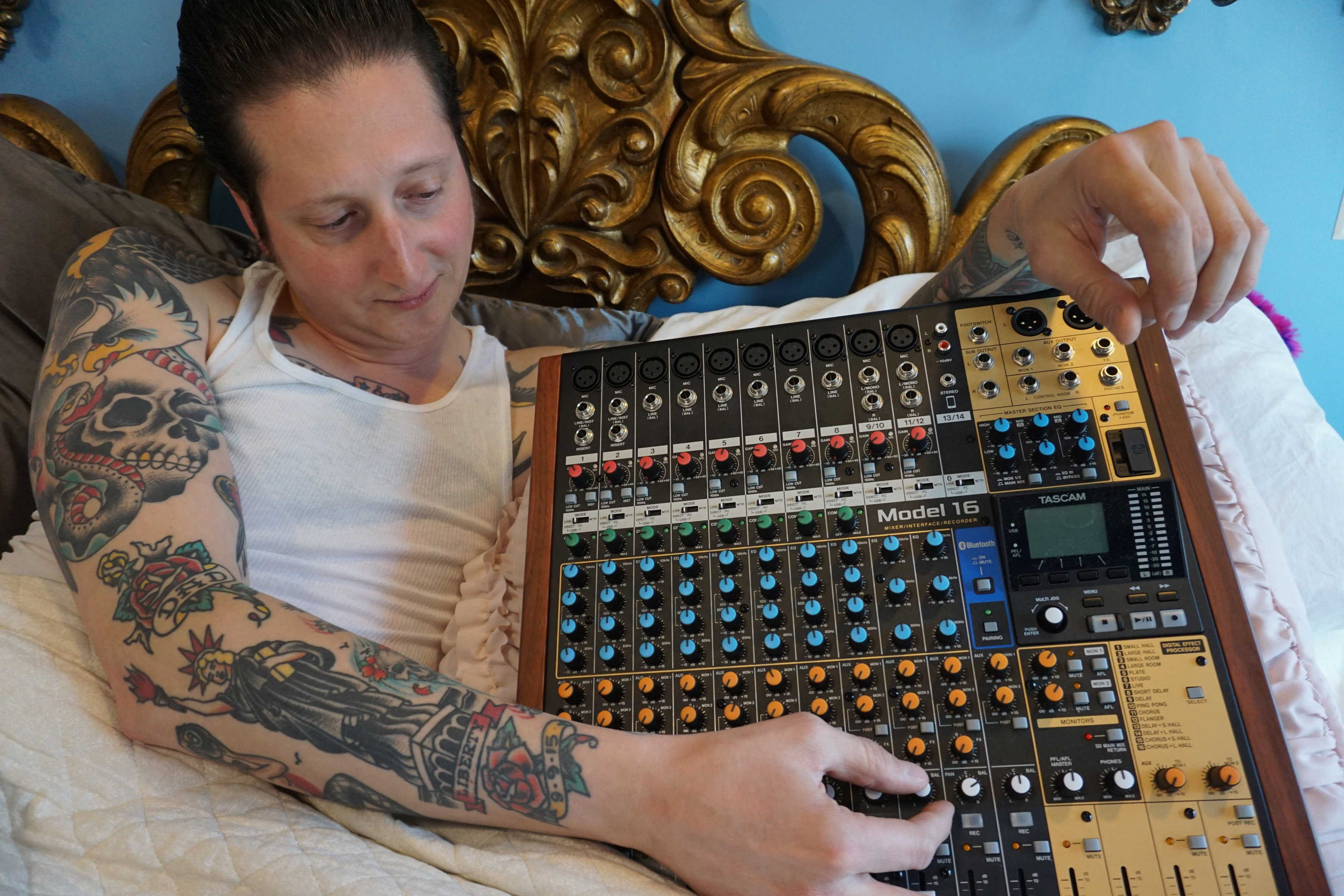 The TASCAM Model 12 Integrated Production Suite is Central to Brian Newman's Activities