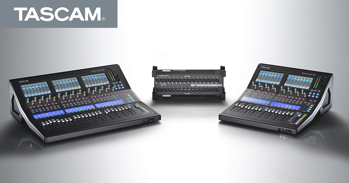 TASCAM Sonicview Digital Recording and Mixing Consoles with Multi-Environment Touch Screens
